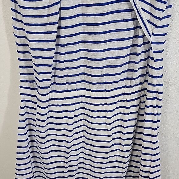 A.L.C. Drop Waist Striped Sleeveless Linen summer beach dress sz M - Picture 6 of 9